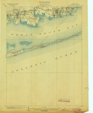 Fire Island, NY 1903 (1903) USGS Old Topo Map 15x15 NY Quad