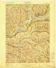 Oneonta, NY 1918 (1918) USGS Old Topo Map 15x15 NY Quad