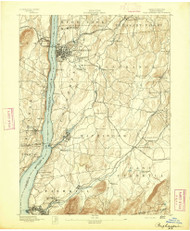 Poughkeepsie, NY 1893 (1893) USGS Old Topo Map 15x15 NY Quad