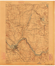 Schenectady, NY 1893 (1893) USGS Old Topo Map 15x15 NY Quad