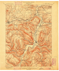 Schoharie, NY 1900 (1900) USGS Old Topo Map 15x15 NY Quad