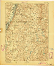 Troy, NY 1893 (1893) USGS Old Topo Map 15x15 NY Quad