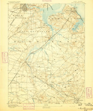 New Brunswick, NJ 1893 (1893) USGS Old Topo Map 15x15 NY Quad