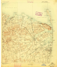 Sandy Hook, NJ 1888 (1888) USGS Old Topo Map 15x15 NY Quad