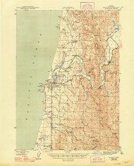 Bandon, Oregon 1944 (1948) USGS Old Topo Map 15x15 OR Quad