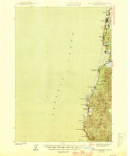 Cape Foulweather, Oregon 1944 (1944) USGS Old Topo Map 15x15 OR Quad