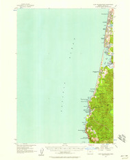 Cape Foulweather, Oregon 1957 (1958) USGS Old Topo Map 15x15 OR Quad