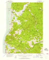 Hebo, Oregon 1955 (1957) USGS Old Topo Map 15x15 OR Quad