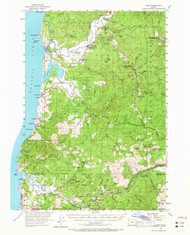 Hebo, Oregon 1955 (1965) USGS Old Topo Map 15x15 OR Quad