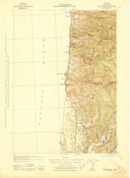 Heceta Head, Oregon 1942 (1942a) USGS Old Topo Map 15x15 OR Quad