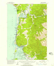 Nehalem, Oregon 1955 (1957) USGS Old Topo Map 15x15 OR Quad