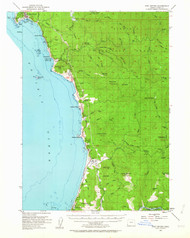 Port Orford, Oregon 1954 (1954) USGS Old Topo Map 15x15 OR Quad