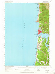 Yaquina, Oregon 1957 (1965) USGS Old Topo Map 15x15 OR Quad
