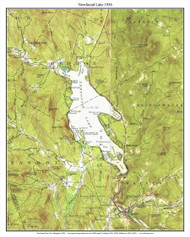 Newfound Lake 1956 - Custom USGS Old Topo Map - New Hampshire