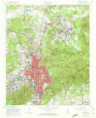 Anniston, Alabama 1956 (1972) USGS Old Topo Map Reprint 7x7 AL Quad 303111