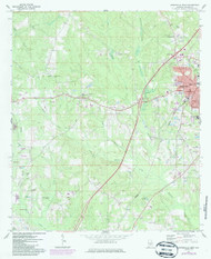 Greenville West, Alabama 1971 (1986) USGS Old Topo Map Reprint 7x7 AL Quad 304043