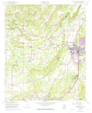Jacksonville West, Alabama 1956 (1973) USGS Old Topo Map Reprint 7x7 AL Quad 304291
