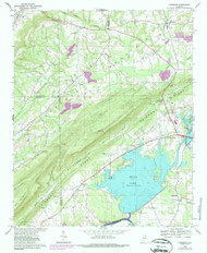 Leesburg, Alabama 1967 (1987) USGS Old Topo Map Reprint 7x7 AL Quad 304395