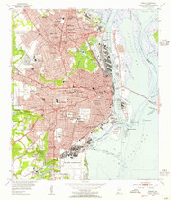 Mobile, Alabama 1953 (1955) USGS Old Topo Map Reprint 7x7 AL Quad 304574