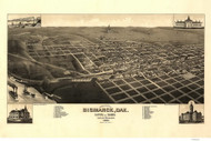 Bismarck, North Dakota 1883 Bird's Eye View