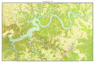 Cumberland Lake 1973 - Custom USGS Old Topographic Map - Kentucky