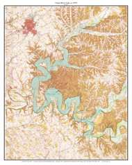 Green River Lake 1970 - Custom USGS Old Topographic Map - Kentucky