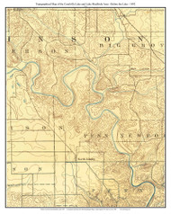 Coralville Lake and Lake Macbride Area 1892 - Custom USGS Old Topographic Map - Iowa