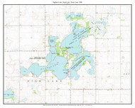 Ingham Lake, High Lake, Swan Lake 1980 - Custom USGS Old Topographic Map - Iowa