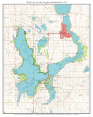 Okojobi Lakes 1970 - Custom USGS Old Topographic Map - Iowa