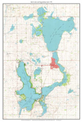 Spirit Lakes and Surroundings 1970 - Custom USGS Old Topographic Map - Iowa