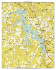 Glenville Lake 1947 - Custom USGS Old Topo Map - North Carolina