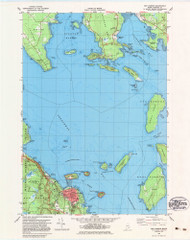 Bar Harbor, Maine 1982 (1983) USGS Old Topo Map Reprint 7x7 ME Quad 806484