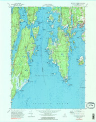 Boothbay Harbor, Maine 1970 (1974) USGS Old Topo Map Reprint 7x7 ME Quad 806528