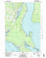 Brooklin, Maine 1981 (1981) USGS Old Topo Map Reprint 7x7 ME Quad 104973