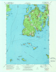 Cape Rosier, Maine 1973 (1984) USGS Old Topo Map Reprint 7x7 ME Quad 806588