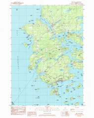 Deer Isle, Maine 1983 (1983) USGS Old Topo Map Reprint 7x7 ME Quad 105073