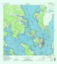 Eastport, Maine 1949 (1988) USGS Old Topo Map Reprint 7x7 ME Quad 807897