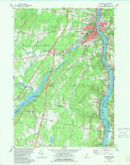Gardiner, Maine 1980 (1989) USGS Old Topo Map Reprint 7x7 ME Quad 807934
