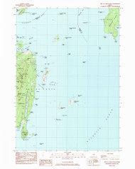 Isle Au Haut East, Maine 1983 () USGS Old Topo Map Reprint 7x7 ME Quad 105232