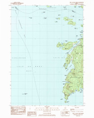 Isle Au Haut West, Maine 1983 () USGS Old Topo Map Reprint 7x7 ME Quad 105233