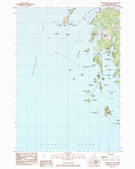 Leadbetter Island, Maine 1982 (1983) USGS Old Topo Map Reprint 7x7 ME Quad 105279