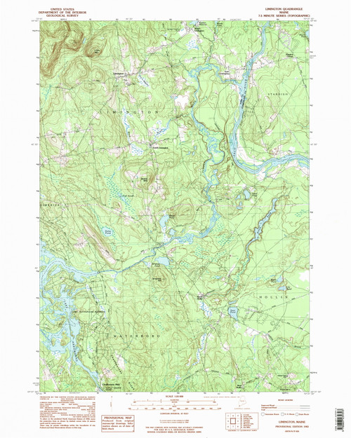 Limington, Maine 1983 (1984) USGS Old Topo Map Reprint 7x7 ME Quad