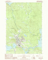 Millinocket, Maine 1988 () USGS Old Topo Map Reprint 7x7 ME Quad 102752