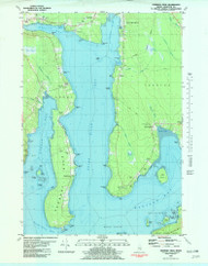 Newbury Neck, Maine 1981 (1982) USGS Old Topo Map Reprint 7x7 ME Quad 806952