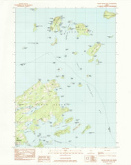 North Haven East, Maine 1982 (1983) USGS Old Topo Map Reprint 7x7 ME Quad 102827