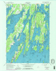 Orrs Island, Maine 1957 (1989) USGS Old Topo Map Reprint 7x7 ME Quad 808150