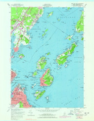 Portland East, Maine 1956 (1977) USGS Old Topo Map Reprint 7x7 ME Quad 807052