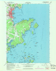 Rockland, Maine 1955 (1983) USGS Old Topo Map Reprint 7x7 ME Quad 807103