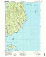 Seal Harbor, Maine 1983 () USGS Old Topo Map Reprint 7x7 ME Quad 102950