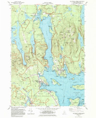 Southwest Harbor, Maine 1983 () USGS Old Topo Map Reprint 7x7 ME Quad 102984
